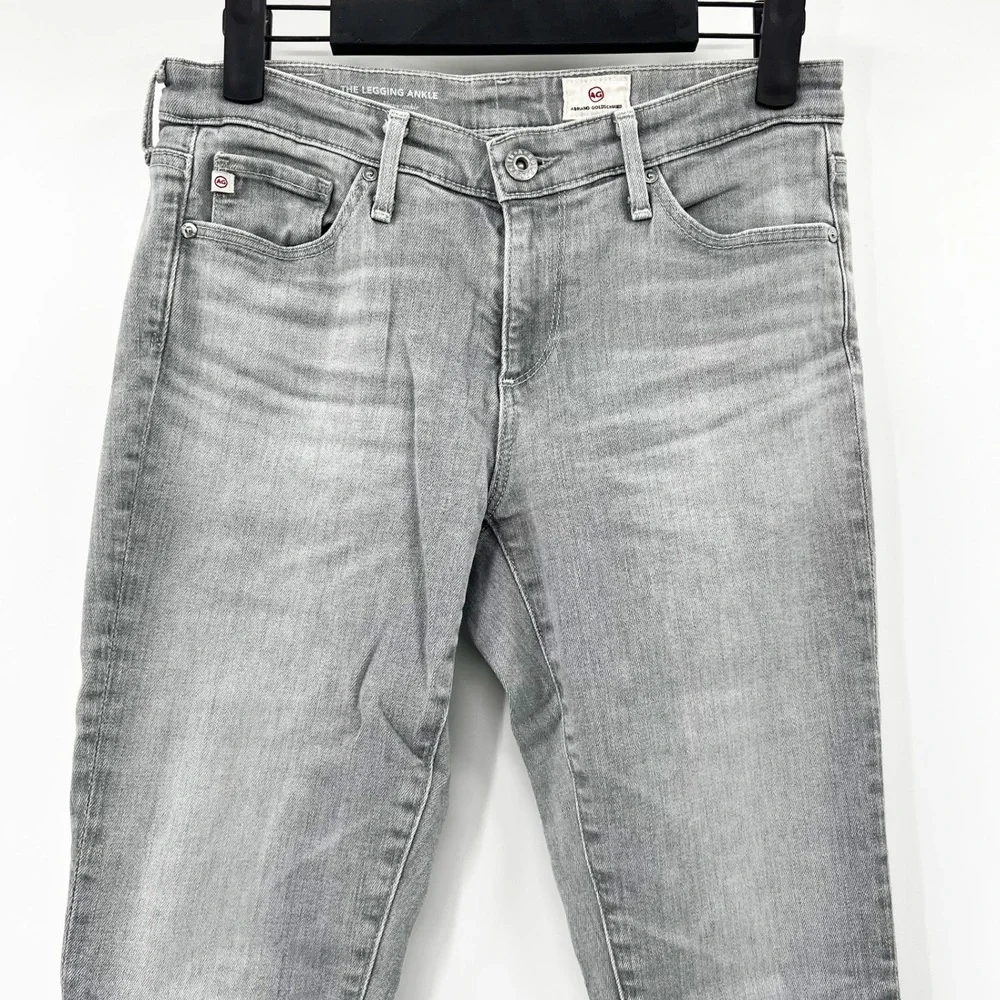 AG Adriano Goldschmied The Legging Ankle Grey Wash Super Skinny Jeans Women's 25